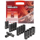 Набор головок ударных глубоких 16пр. 1/2'' 6гр.(10-19,21,22,24,27,30,32мм)в кейсе Набор головок ударных глубоких 16пр. 1/2'' 6гр.(10-19,21,22,24,27,30,32мм)в кейсе