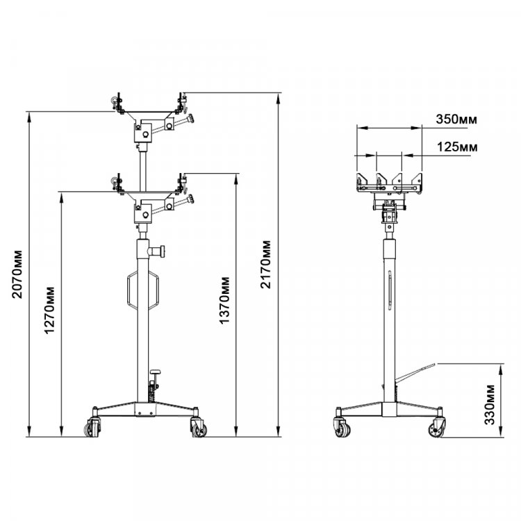 Стойка для снятия трансмиссии автомобиля гидравлическая 0,5Т (площадка) MS0102B Стойка для снятия трансмиссии автомобиля гидравлическая 0,5Т (площадка) MS0102B