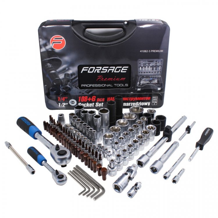 Набор инструментов 108+6пр.1/4"1/2"(6гр.)+(гол.-бита1/4":T40