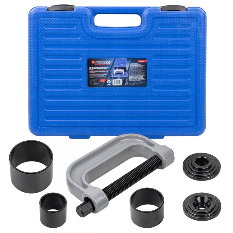 Набор инструментов для снятия и установки шаровых опор, подшипников и сайлентблоков, 7пр., в кейсе