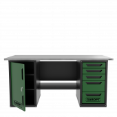 Верстак двухтумбовый дверь/5 ящиков, зеленый 1800*700 Garopt, GT1800DY5.green