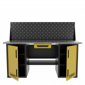Верстак двухтумбовый с экраном и ящиком, желтый 1800*700 Garopt, GT1800DDY1PP.yell
