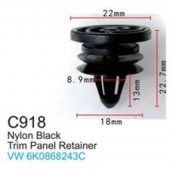 Клипса для крепления внутренней обшивки европейских а/м пластиковая (100шт/уп.)