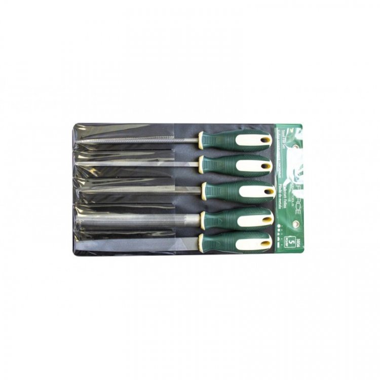 Набор напильников разнопрофильных  5пр.(плоский, треугольный, круглый, полукруглый, квадратный L-320мм), на полотне