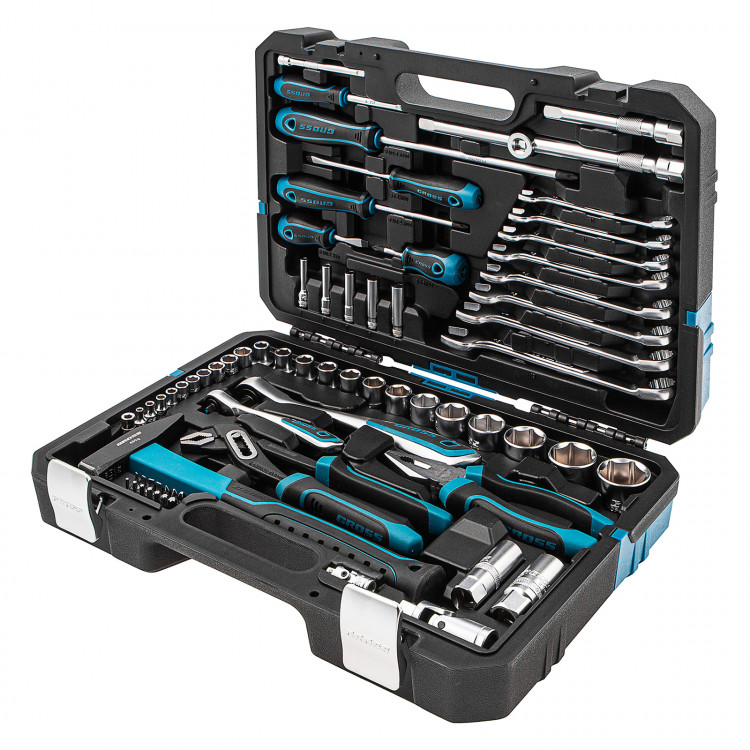 Набор инструментов, 1/4", 1/2", CrV, 120 зубьев, 76 предметов// Gross