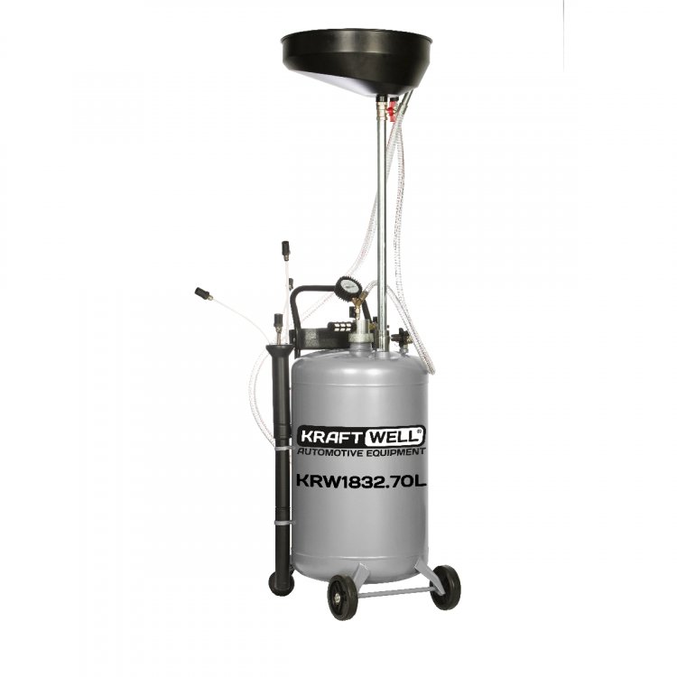 Установка для слива и откачки масла/антифриза с круглой подъемной ванной, мобильная, объем 70 л Установка для слива и откачки масла/антифриза с круглой подъемной ванной, мобильная, объем 70 л