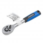 Трещотка реверсивная с резиновой ручкой 1/4"