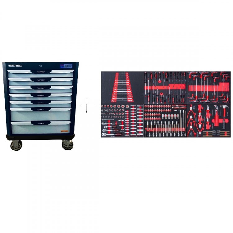 Тележка профессиональная с 7 ящиками+инструмент 277 предметов