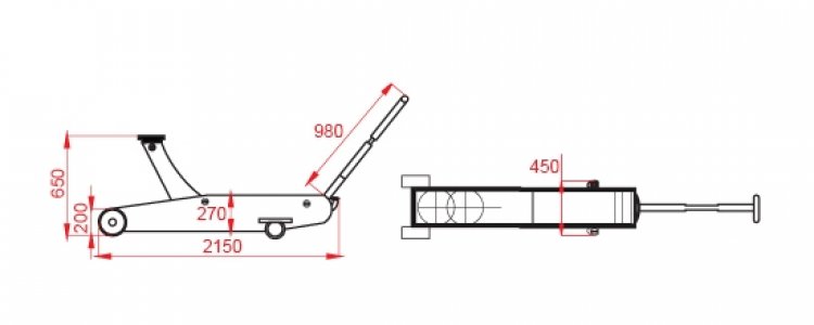 Домкрат ТУРЦИЯ г/п 20 т. KraftWell арт. KRWFJ20T