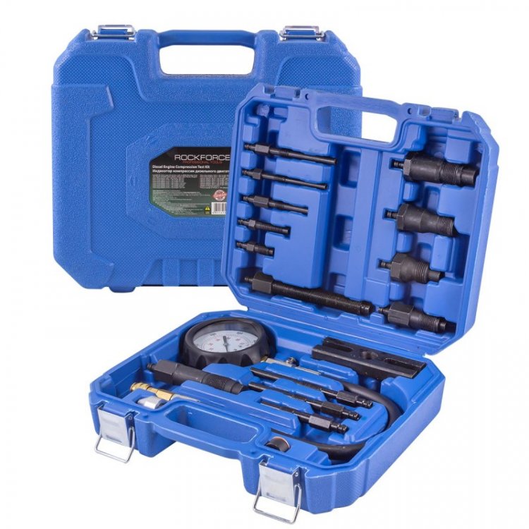 Тестер компрессии дизельного двигателя (имитатор свечи: М10х1.0х91мм, М10х1.0х119мм, М10х1.25х135мм, М10х1.0х83мм,М8х1.0х102мм,М10х1.0х113мм), в кейсе