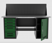 Верстак двухтумбовый дверь/5 ящиков с экраном, зеленый 1800*700 Garopt, GT1800DY5PP.green Верстак двухтумбовый дверь/5 ящиков с экраном, зеленый 1800*700 Garopt, GT1800DY5PP.green