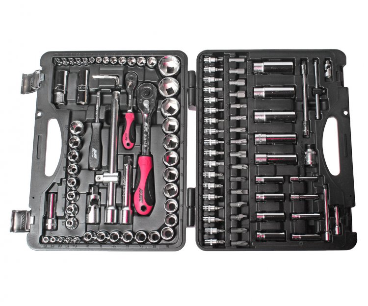 JTC-H110B-B72 Набор головок торцевых и вставок 1/4" & 1/2" 6-гранных (в кейсе) 110 предметов JTC /1/3 JTC-H110B-B72 Набор головок торцевых и вставок 1/4" & 1/2" 6-гранных (в кейсе) 110 предметов JTC /1/3