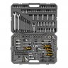 Набор инструментов, 1/2", 1/4", 3/8", CrV, S2, пластиковый кейс, 216 предметов// Denzel