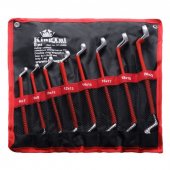 Набор ключей накидных, отогнутых на 75град.,8пр. (6х7-18х19, 20х22мм) Набор ключей накидных, отогнутых на 75град.,8пр. (6х7-18х19, 20х22мм)