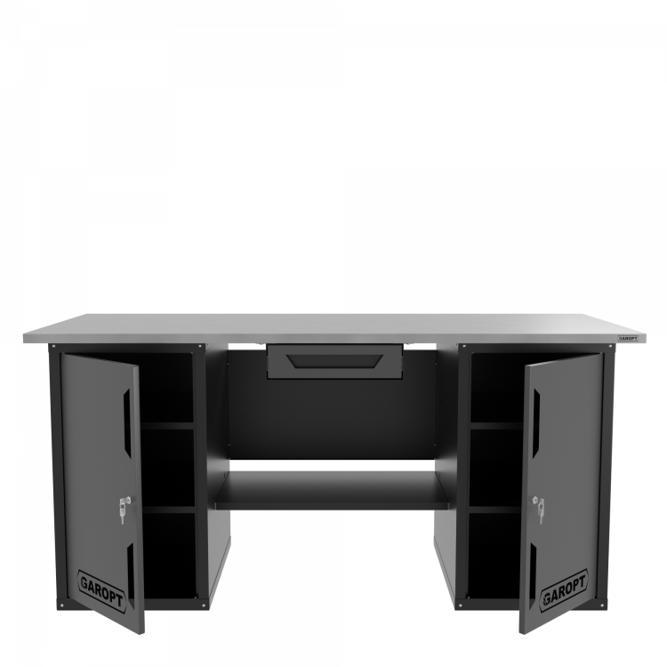 Верстак двухтумбовый с ящиком, серый 1800*700 Garopt, GT1800DDY1.grey
