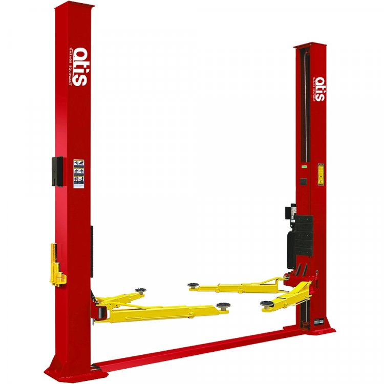 A240XM Двухстоечный электрогидравлический подъемник 4 т. Снятие стопоров с одной колонны