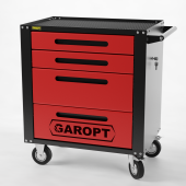 GTS4.red Тележка инструментальная Garopt 4 ящиков КРАСНАЯ, центральный замок, увеличенные колеса, доводчики, GAROPT  Серия "Standart" GTS4.red Тележка инструментальная Garopt 4 ящиков КРАСНАЯ, центральный замок, увеличенные колеса, доводчики, GAROPT  Серия "Standart"