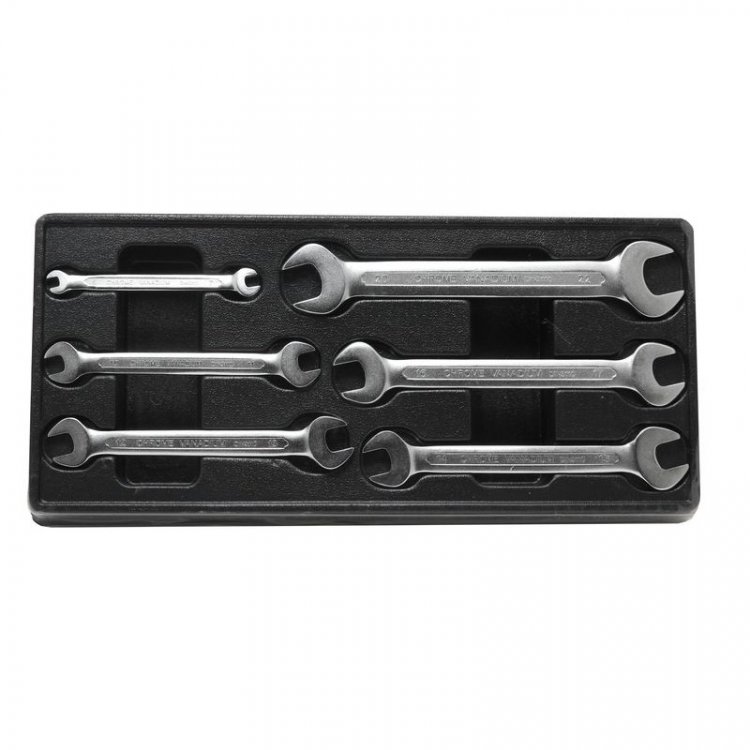 Набор ключей рожковых (6х7, 10х11, 12х13, 14х15, 16х17, 20х22мм)6 пр, в лотке