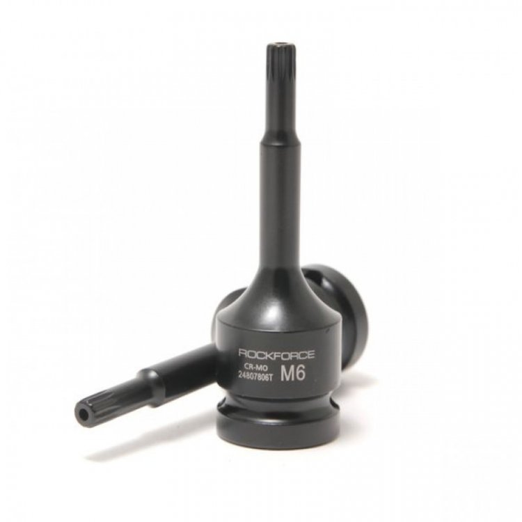 Головка-бита SPLINE ударная M8 с отверстием, 1/2"