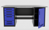 Верстак двухтумбовый дверь/5 ящиков, синий 1800*700 Garopt, GT1800DY5.blue Верстак двухтумбовый дверь/5 ящиков, синий 1800*700 Garopt, GT1800DY5.blue