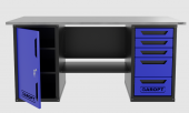 Верстак двухтумбовый дверь/5 ящиков, синий 1800*700 Garopt, GT1800DY5.blue