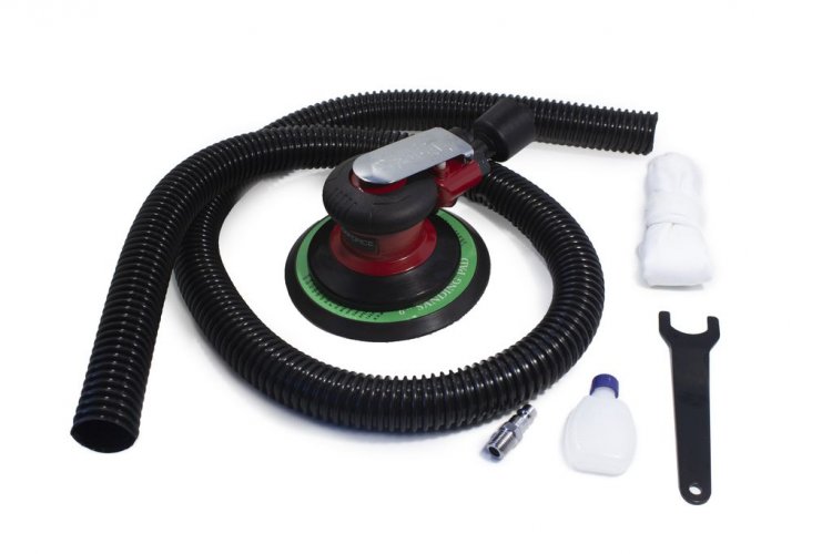 Пневмошлифовальная орбитальная машинка с принудительной системой пылеотвода 6"(150мм,12000об/мин, 128л/мин,6.3Bar)