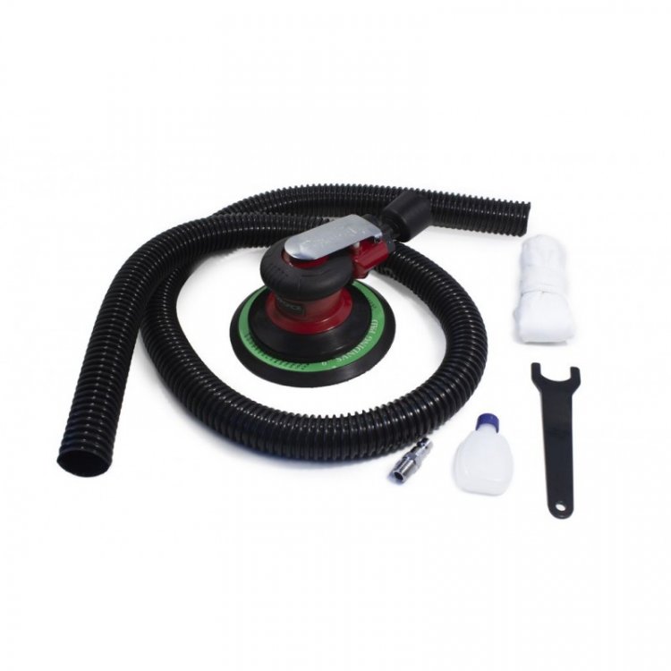 Пневмошлифовальная орбитальная машинка с принудительной системой пылеотвода 6"(150мм,12000об/мин, 128л/мин,6.3Bar) Пневмошлифовальная орбитальная машинка с принудительной системой пылеотвода 6"(150мм,12000об/мин, 128л/мин,6.3Bar)