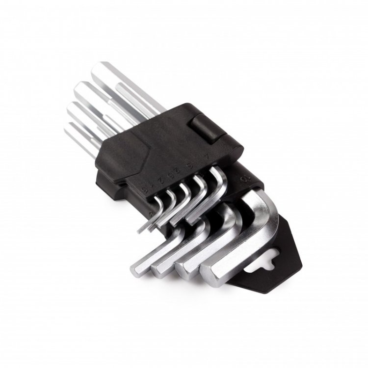 Набор ключей 6-гранных Г-образных, 9пр.(1.5,2,2.5,3,4,5,6,8,10мм),в блистере Набор ключей 6-гранных Г-образных, 9пр.(1.5,2,2.5,3,4,5,6,8,10мм),в блистере