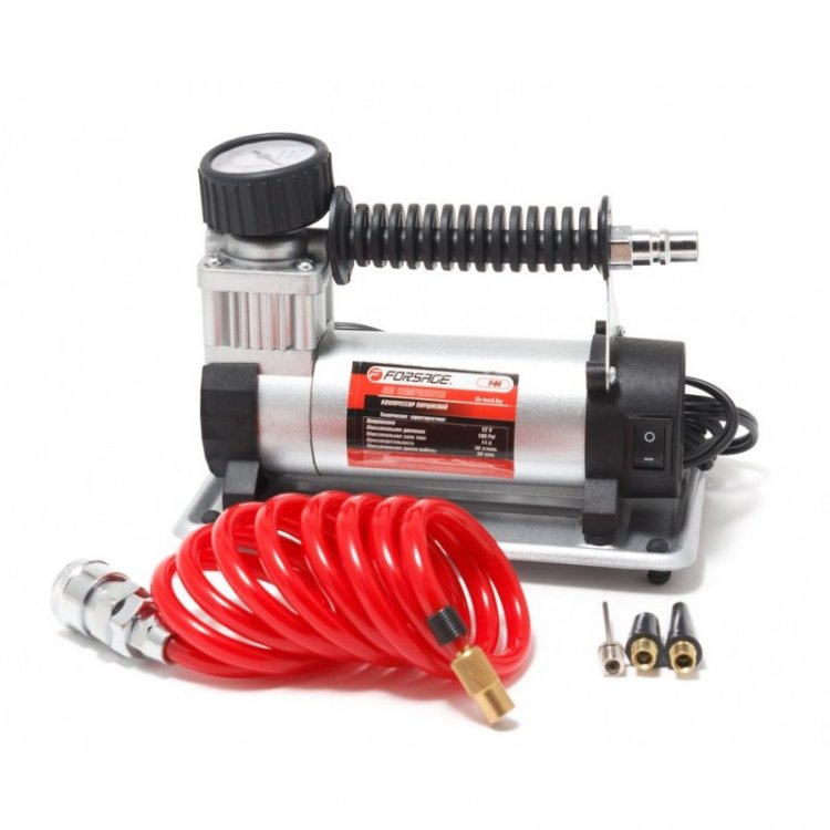 Компрессор поршневой автомобильный с витым шлангом F-94 "FORSAGE" (30л/мин, 12А) 12V Компрессор поршневой автомобильный с витым шлангом F-94 "FORSAGE" (30л/мин, 12А) 12V