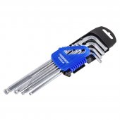 Набор ключей 6-гранных Г-образных экстра-длинных с шаром 10пр. (1.27, 1.5, 2, 2.5, 3-6, 8, 10мм)в пластиковом держателе