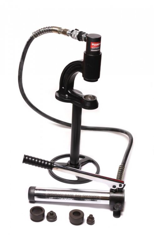 Дырокол гидравлический с насосом 5т(Ø35,36мм; сталь нерж.-1мм; медь/алюм.-2мм), в кейсе