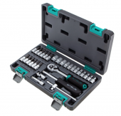 Набор инструментов, 1/4", CrV, пластиковый кейс 29 предметов// Stels Набор инструментов, 1/4", CrV, пластиковый кейс 29 предметов// Stels