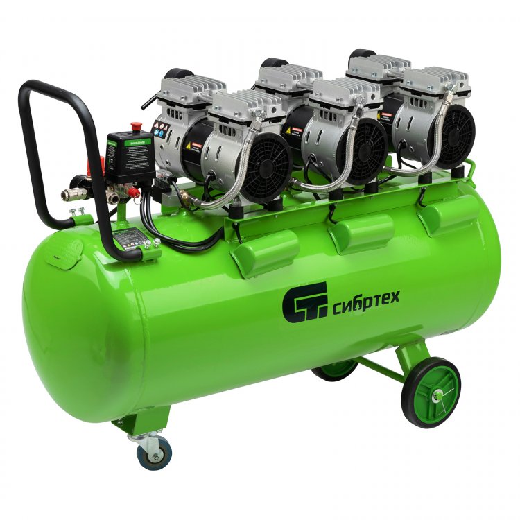 Компрессор безмаслянный малошумный МБ 2250/100, 2250 Вт, 100л, 400 л/мин// Сибртех Компрессор безмаслянный малошумный МБ 2250/100, 2250 Вт, 100л, 400 л/мин// Сибртех