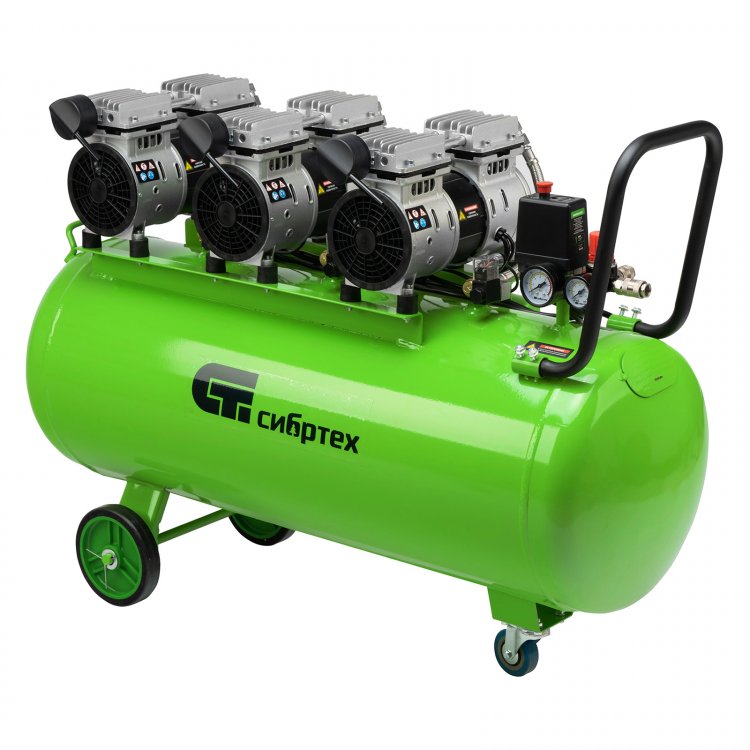 Компрессор безмаслянный малошумный МБ 2250/100, 2250 Вт, 100л, 400 л/мин// Сибртех Компрессор безмаслянный малошумный МБ 2250/100, 2250 Вт, 100л, 400 л/мин// Сибртех