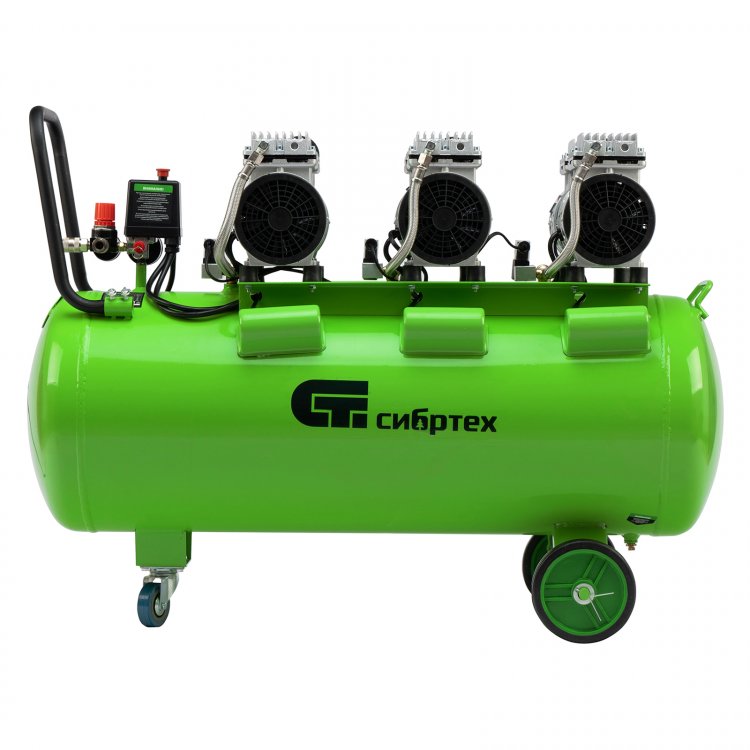 Компрессор безмаслянный малошумный МБ 2250/100, 2250 Вт, 100л, 400 л/мин// Сибртех Компрессор безмаслянный малошумный МБ 2250/100, 2250 Вт, 100л, 400 л/мин// Сибртех