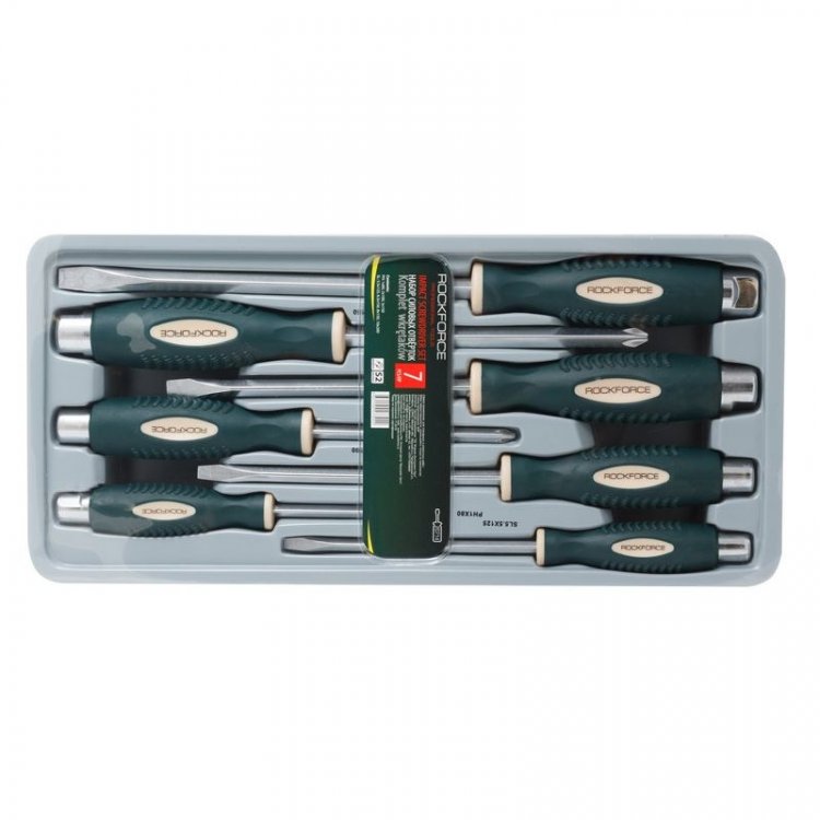 Набор отверток силовых магнитных "Profi" S2, 7пр.(PH:1x80,2х100,3х150мм; SL: 5.5х125, 6.5х150, 8х150, 10x200мм)в лотке Набор отверток силовых магнитных "Profi" S2, 7пр.(PH:1x80,2х100,3х150мм; SL: 5.5х125, 6.5х150, 8х150, 10x200мм)в лотке