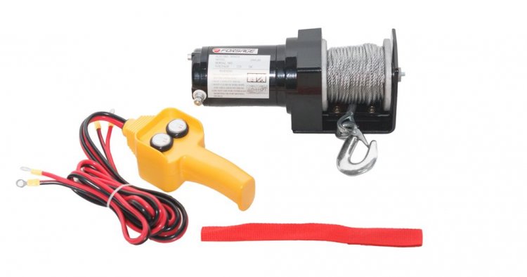 Лебедка автомобильная 0.9Т, 12V  (стальной трос, диаметр троса-4.5мм)