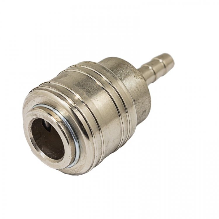 Быстроразъем пневматический с клапаном, "елочка" 6мм Быстроразъем пневматический с клапаном, "елочка" 6мм