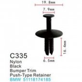 Клипса для крепления внутренней обшивки а/м БМВ/ Вольво пластиковая (100шт/уп.)