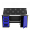 Верстак двухтумбовый дверь/5 ящиков с экраном, синий 1800*700 Garopt, GT1800DY5PP.blue