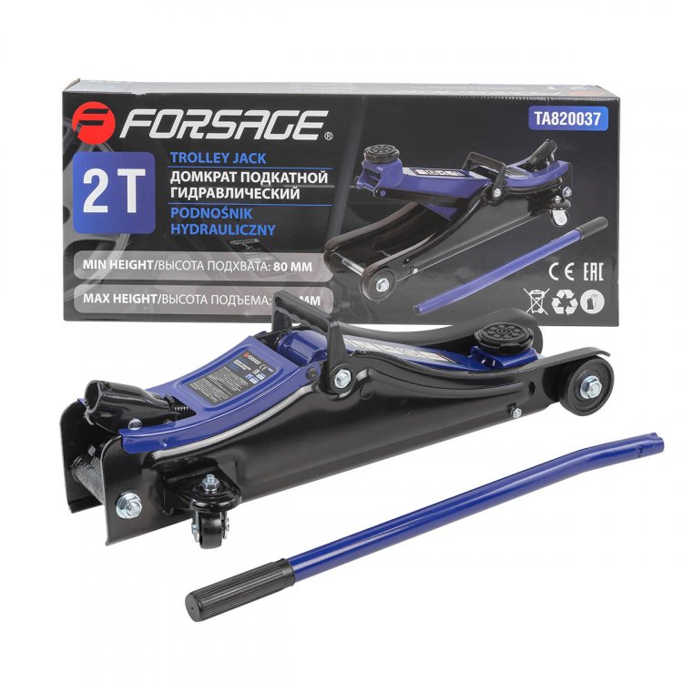 Домкрат подкатной гидравлический низкопрофильный 2т с резиновой накладкой (h min - 80мм, h max - 380мм) Домкрат подкатной гидравлический низкопрофильный 2т с резиновой накладкой (h min - 80мм, h max - 380мм)