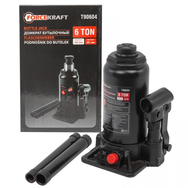 Домкрат бутылочный  6т с клапаном (h min 181мм,h max 351мм) Домкрат бутылочный  6т с клапаном (h min 181мм,h max 351мм)