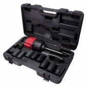 Пневмогайковерт c длинным валом и комплектом ударных головок 1"9пр(3390Нм;5000об/мин;282л/мин;6.3bar;головки:27,30,32,33,34,36,38,41мм)в кейсе Пневмогайковерт c длинным валом и комплектом ударных головок 1"9пр(3390Нм;5000об/мин;282л/мин;6.3bar;головки:27,30,32,33,34,36,38,41мм)в кейсе