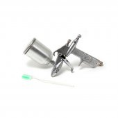 Краскораспылитель мини с боковым метал. бачком (125мл, 0.8мм, 2.0bar, 50-100 л/мин, присоед. резьба 1/4") Краскораспылитель мини с боковым метал. бачком (125мл, 0.8мм, 2.0bar, 50-100 л/мин, присоед. резьба 1/4")