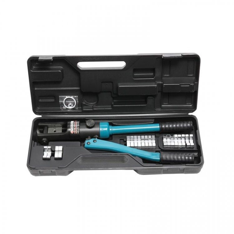 Инструмент гидравлический обжимной для кабелей13т(ход штока-18мм, сечение 10-300мм2, адаптеры-16,25,35,50,70,95,120,150,185,240,300мм), в кейсе