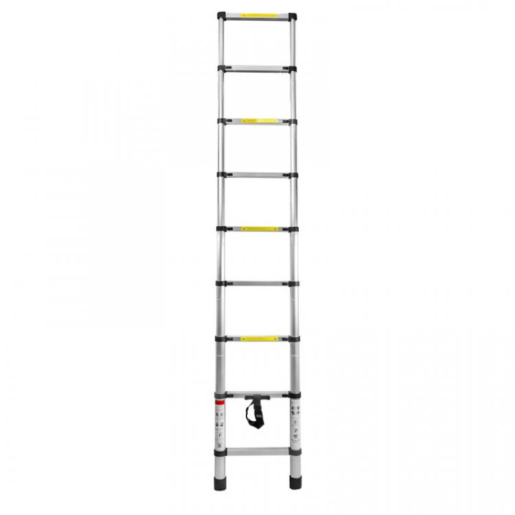 Лестница телескопическая односекционная (0.7-2.6м,8ступенек, max нагрузка 150кг, вес 6,6кг)
