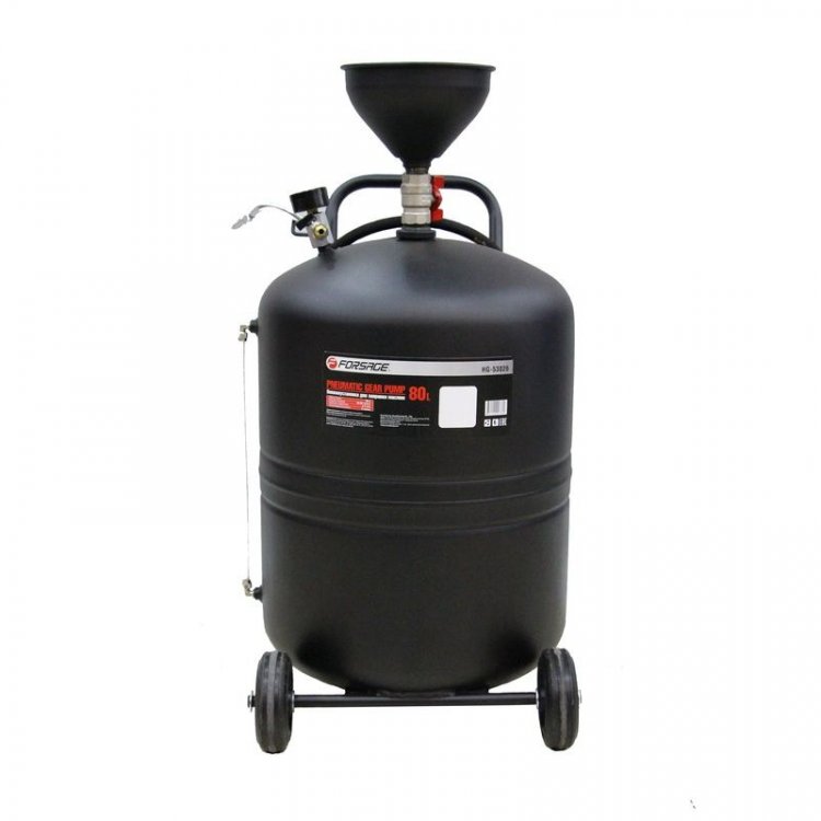 Установка пневматическая для заправки маслом перекатная  с индикатором заполнения 80л