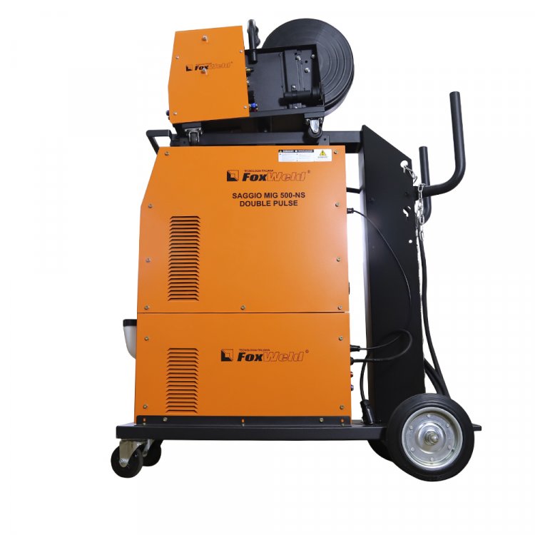 Сварочный полуавтомат SAGGIO MIG 500-NS DOUBLE PULSE  - SAGGIO MIG 500-NS DOUBLE PULSE — инверторный сварочный полуавтомат с полностью цифровым управлением, 4 режима сварки (MIG / MAG, MIG Pulse, MIG Double Pulse, MMA), cинергетическая система управл