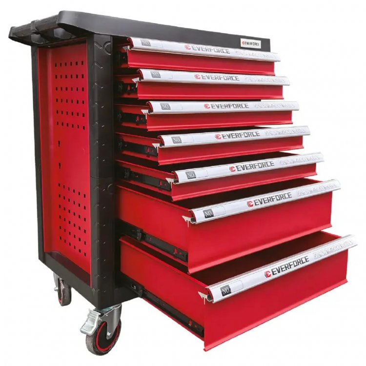 Тележка инструментальная 7-и полочная с набором инструментов 181пр