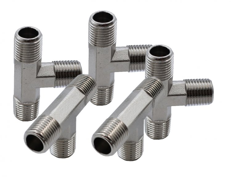 Тройник резьбовой Т-образный M1/4 - M1/4 - M1/4, 10 шт